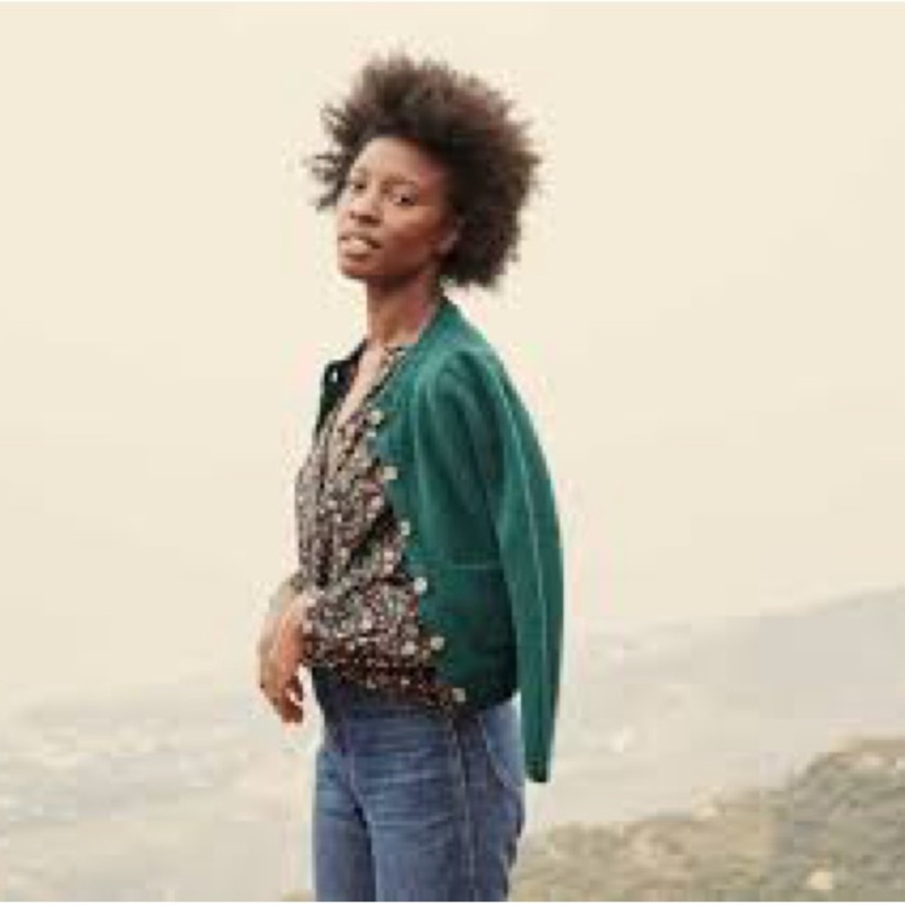 Doen Risette Cardigan Teal/ Forest Green. Small